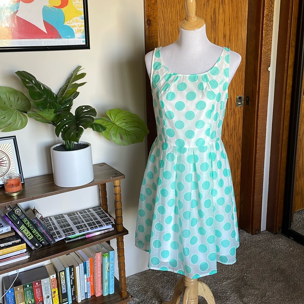 ModCloth polka dot teal dress by SunnyGirl